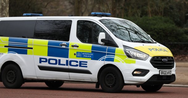 A police car is seen on the street in London, United Kingdom, Feb. 17, 2026. (AFP File Photo)