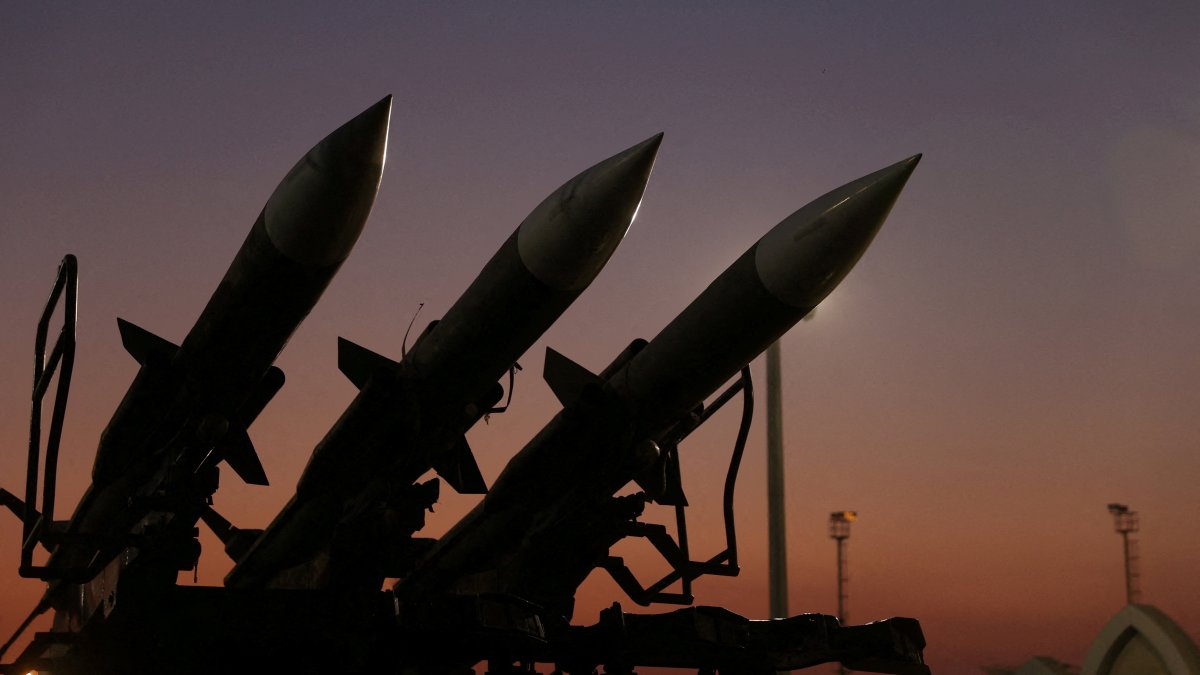 Iranian missiles are displayed at the IRGC Aerospace Force Museum in Tehran, Iran, Nov. 12, 2025. (Reuters Photo)