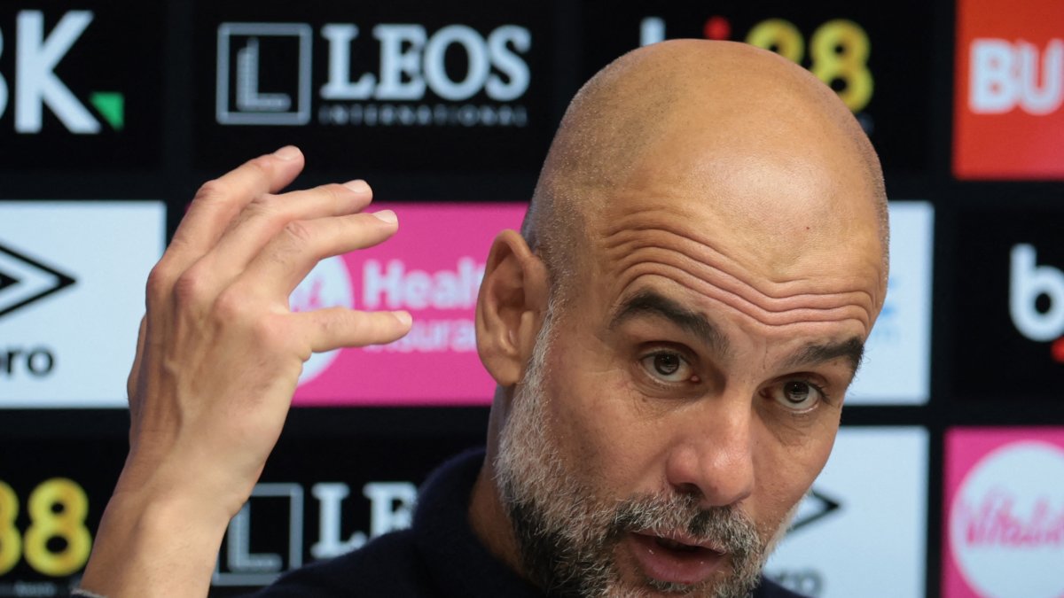 Manchester City manager Pep Guardiola during a press conference after the Premier League match against AFC Bournemouth at Vitality Stadium, Bournemouth, U.K., May 19, 2026. (Reuters Photo)