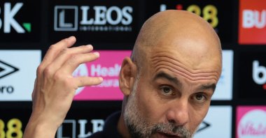 Manchester City manager Pep Guardiola during a press conference after the Premier League match against AFC Bournemouth at Vitality Stadium, Bournemouth, U.K., May 19, 2026. (Reuters Photo)
