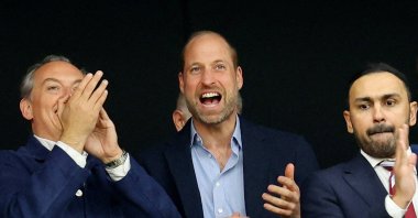 Britain's Prince William reacts in the stands before the UEFA Europa League final match between Freiburg and Aston Villa at Beşiktaş Park, Istanbul, Türkiye, May 20, 2026. (Reuters Photo)