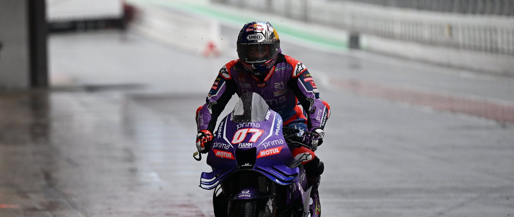 Turkish MotoGP rider Toprak Razgatlioglu of Prima Pramac Yamaha in action during the third free training session of the Motorcycling Grand Prix of Catalonia at the Circuit de Barcelona-Catalunya racetrack in Montmelo, Barcelona, Spain, May 16, 2026. (AA Photo)