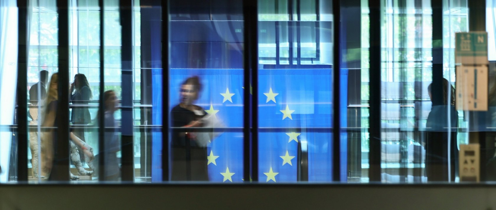 A flag of the European Union is seen at the European Parliament in Strasbourg, France, May 20, 2026. (EPA Photo)