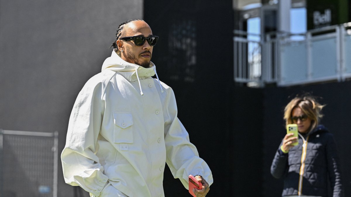 Ferrari's Lewis Hamilton arrives for the Canadian Grand Prix at the  Circuit Gilles Villeneuve, Montreal, Canada, May 21, 2026. (Reuters Photo)
