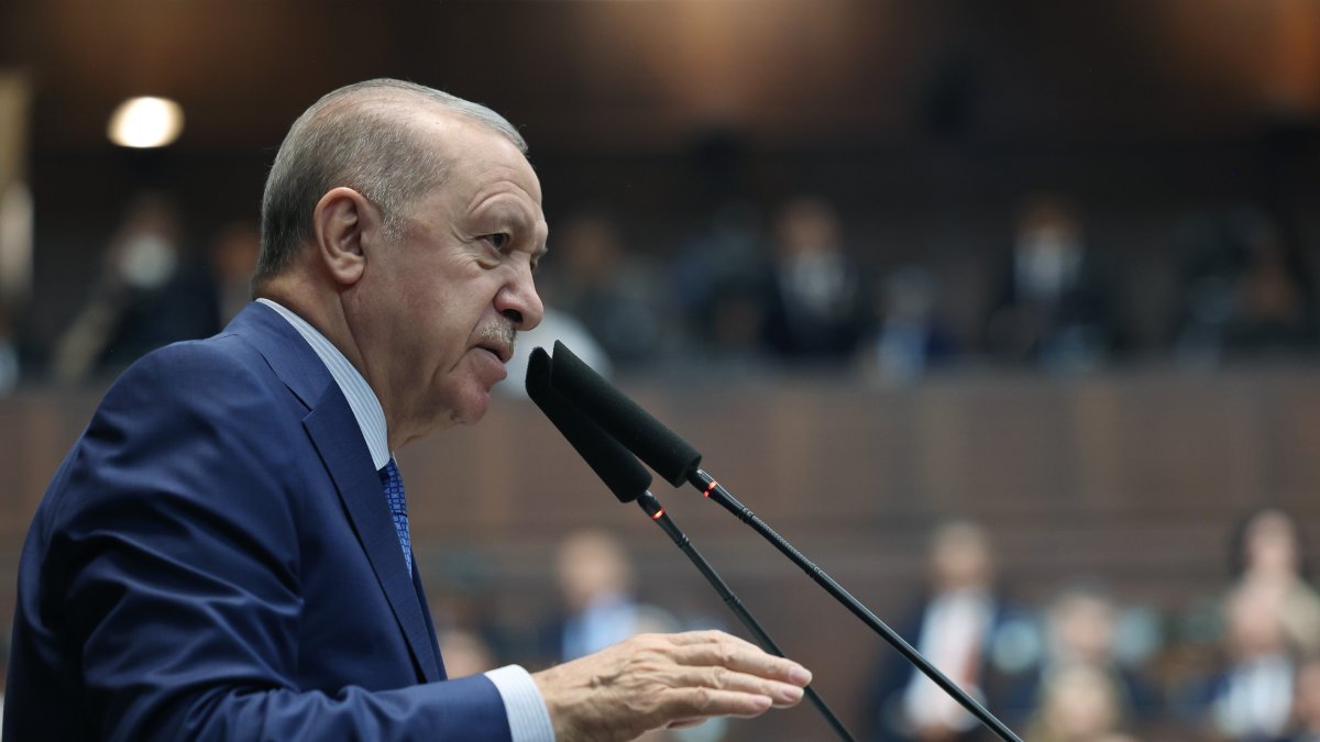 President Recep Tayyip Erdoğan speaks at the parliamentary group meeting of AK Party, in Ankara, Türkiye, May 20, 2026. (DHA Photo) 