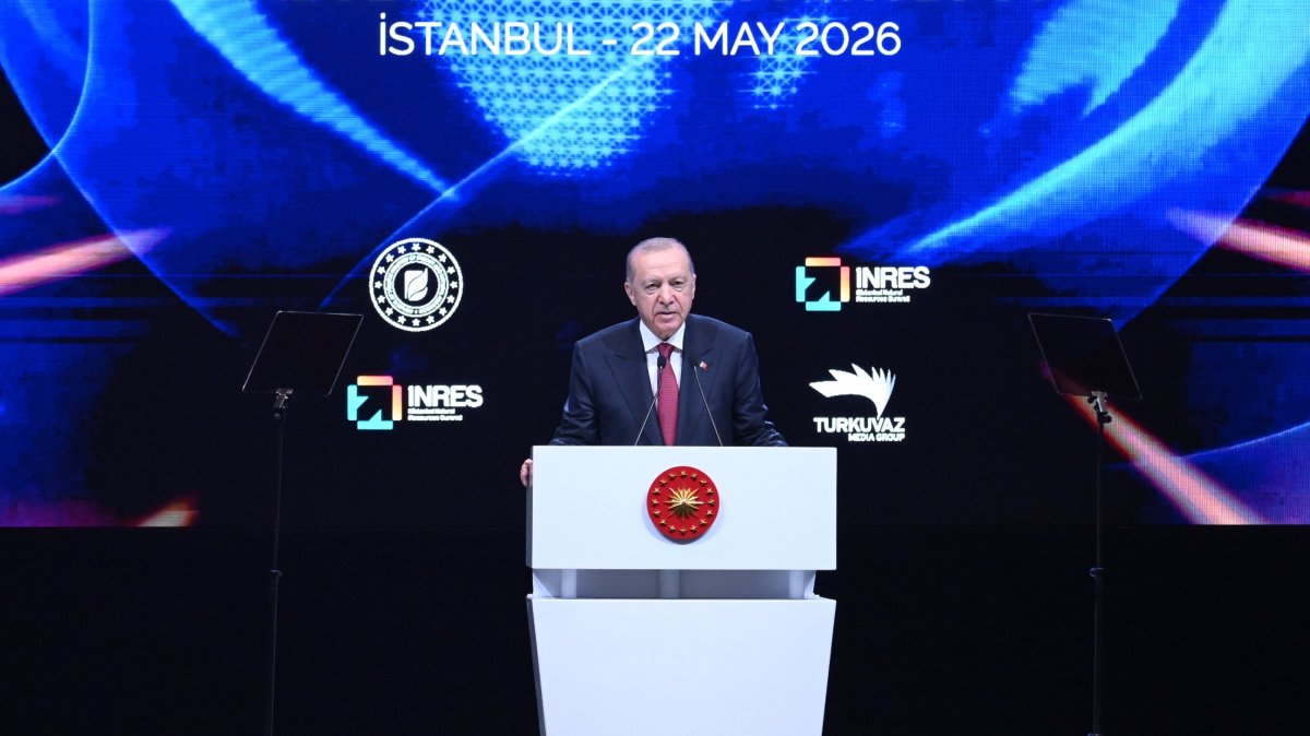 President Recep Tayyip Erdoğan speaks during the second edition of the Istanbul Natural Resources Summit, Istanbul, Türkiye, May 22, 2026. (AA Photo)