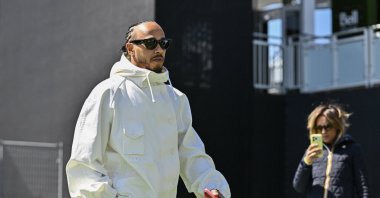 Ferrari's Lewis Hamilton arrives for the Canadian Grand Prix at the  Circuit Gilles Villeneuve, Montreal, Canada, May 21, 2026. (Reuters Photo)