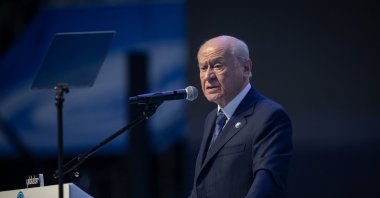 Nationalist Movement Party (MHP) leader Devlet Bahçeli delivers a speech at the Great Congress of Turkish Youth held at Ankara Sports Hall, Ankara, Türkiye, May 19, 2026. (AA Photo)
