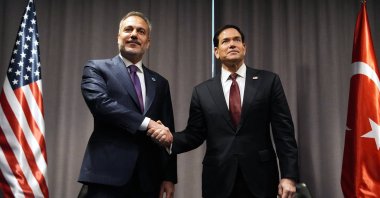 Foreign Minister Hakan Fidan meets U.S. Secretary of State Marco Rubio on the sidelines of a meeting of NATO foreign ministers in Helsingborg, Sweden, Friday, May 22, 2026. (Reuters Photo)
