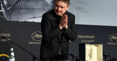 Cristian Mungiu, winner of the Palme d’Or for "Fjord," attends the Palme d'Or winners press conference at the closing and awards ceremony of the 79th annual Cannes Film Festival, Cannes, France, May 23, 2026. (EPA Photo)