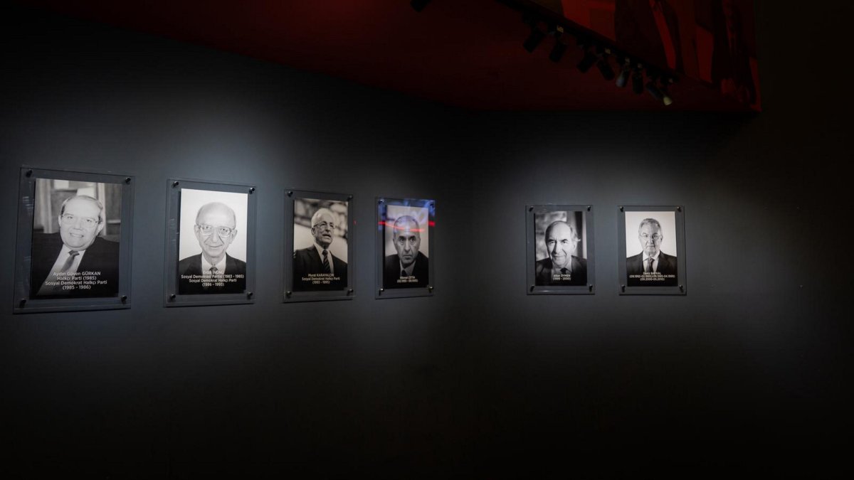 In the Memory Hall at the CHP headquarters, the photographs of Kemal Kılıçdaroğlu and Özgür Özel have been removed from the section displaying photos of former party leaders, Ankara, Türkiye, May 24, 2026. (AA Photo)