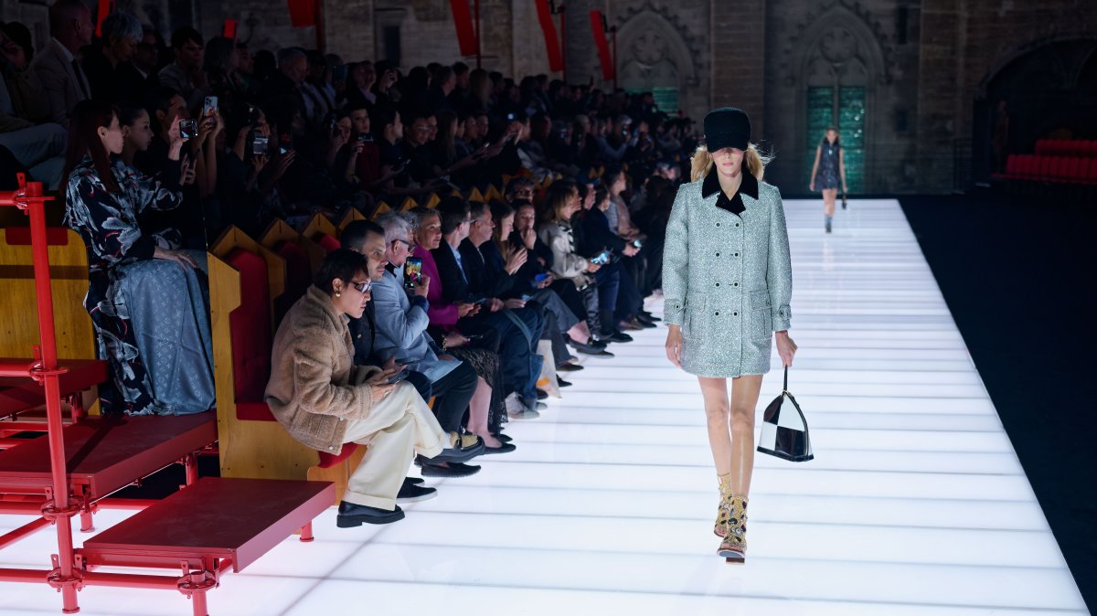 A model walks the runway during the Louis Vuitton Cruise 2026 at Palais Des Papes, Avignon, France, May 22, 2025. (Getty Images Photo)