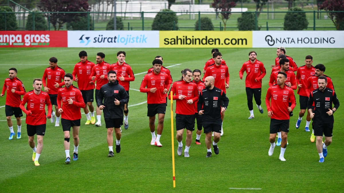 Türkiye national football team begins preparations for the 2026 FIFA World Cup during a training session led by head coach Vincenzo Montella at the Riva Hasan Doğan National Teams Camp and Training Facilities, Istanbul, Türkiye, May 22, 2026. (AA Photo)
