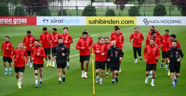 Türkiye national football team begins preparations for the 2026 FIFA World Cup during a training session led by head coach Vincenzo Montella at the Riva Hasan Doğan National Teams Camp and Training Facilities, Istanbul, Türkiye, May 22, 2026. (AA Photo)
