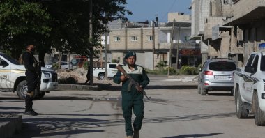 A Syrian security officer patrols on the streets of Ain al-Arab, Syria, May 25, 2026. (AA Photo)