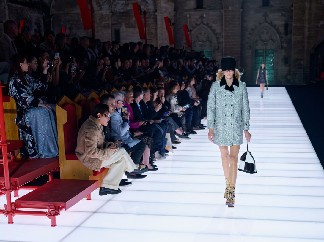 A model walks the runway during the Louis Vuitton Cruise 2026 at Palais Des Papes, Avignon, France, May 22, 2025. (Getty Images Photo)