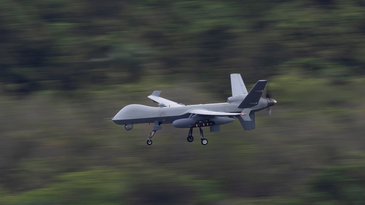 A U.S. Air Force MQ-9 Reaper unmanned aerial vehicle approaches to land at the former Roosevelt Roads naval base in Ceiba, Puerto Rico, April 29, 2026. (Reuters Photo)