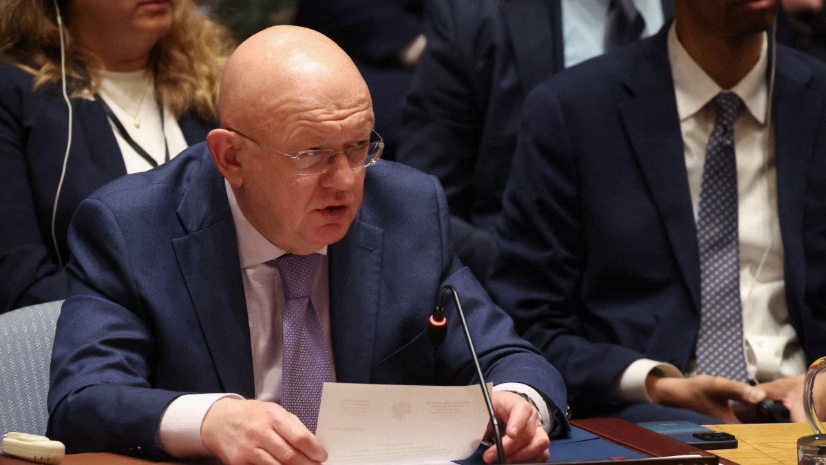 Russian ambassador to the United Nations Vassily Nebenzia attends a Security Council meeting at the United Nations headquarters in New York City, U.S., May 26, 2026. (Reuters Photo)