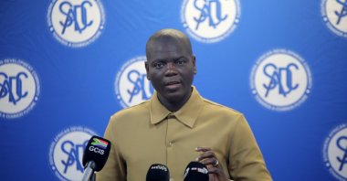 South African Minister of International Relations and Cooperation Ronald Lamola talks to reporters on the ICJ genocide case against Israel at the Southern African Development Community (SADC) Foreign Ministers Meeting in Kruger National Park, South Africa, May 24, 2026. (AA Photo)