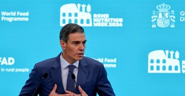 Spain's Prime Minister Pedro Sanchez speaks at the Food and Agriculture Organization of the U.N. special event 'Food Security and Nutrition Under Pressure: Consequences of the Middle East Conflict' during Rome Nutrition Week 2026 in Rome, May 26, 2026. (Reuters Photo)
