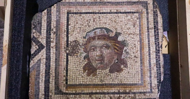 The “Gypsy Girl” mosaic is on display at Zeugma Mosaic Museum, Gaziantep, southeastern Türkiye,  May 25, 2026. (AA Photo)