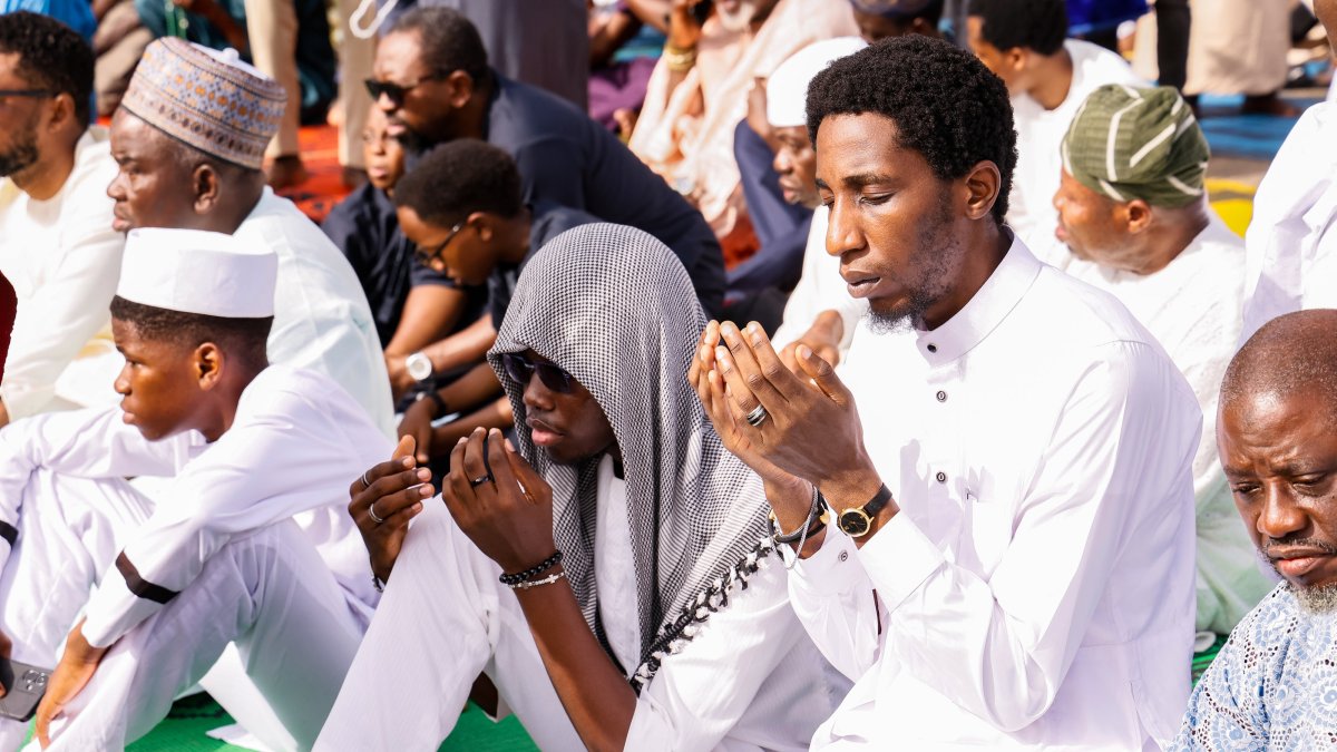 Muslims perform Eid al-Adha prayers in the courtyard of the Central Mosque in Africa’s most populous country, Lagos, Nigeria, May 27, 2026. (AFP Photo)