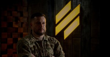 Brig. Gen. Andriy Biletsky of the Third Army Corps of the Ukrainian Armed Forces poses for pictures after an interview, amid Russia's attack on Ukraine, at an undisclosed location, Kharkiv, Ukraine, May 21, 2026. (Reuters Photo)