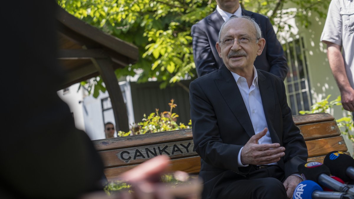 Republican People's Party (CHP) Chair Kemal Kılıçdaroğlu talks to reporters outside his home in Ankara, Türkiye, May 27, 2026. (AA Photo)