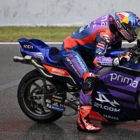 Turkish MotoGP rider Toprak Razgatlıoğlu of Prima Pramac Yamaha in action during the third free training session of the Motorcycling Grand Prix of Catalonia at the Circuit de Barcelona-Catalunya racetrack in Montmelo, Barcelona, Spain, May 16, 2026. (AA Photo)