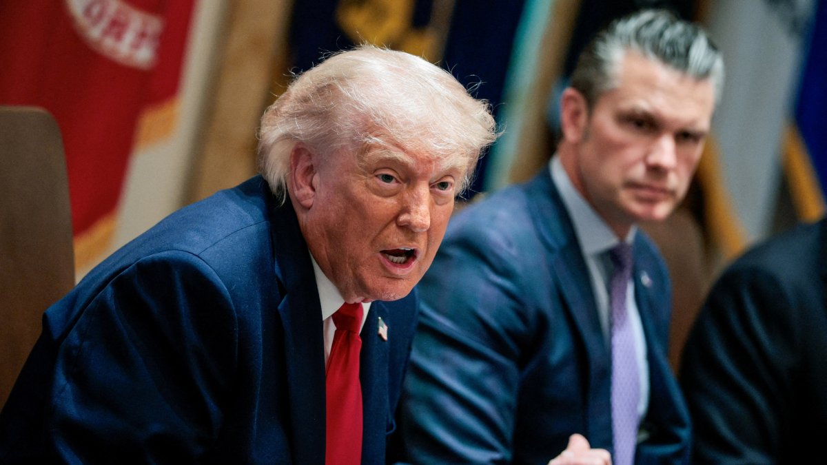 U.S. President Donald Trump speaks next to Defense Secretary Pete Hegseth during a cabinet meeting in the Cabinet Room at the White House, Washington, U.S., May 27, 2026. (Reuters Photo)