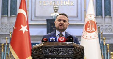 Justice Minister Akın Gürlek speaks at a press conference, Ankara, Türkiye, May 21, 2026. (AA Photo)