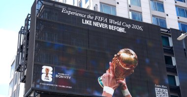 A Marriott advertisement or the FIFA World Cup 2026, Los Angeles, U.S., May 28, 2026. (Reuters Photo)