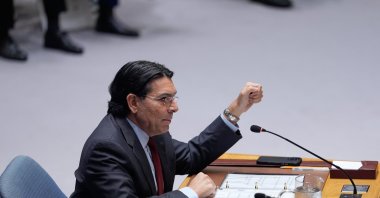 Israeli Ambassador to the United Nations Danny Danon speaks during a meeting of the Security Council at U.N. headquarters, New York, U.S., March 11, 2026. (AP Photo)