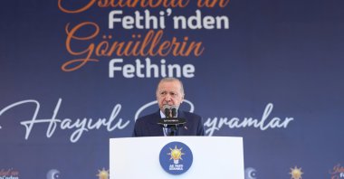 President Recep Tayyip Erdoğan speaks during the “From the Conquest of Istanbul to the Conquest of Hearts” program in Istanbul, Türkiye, May 29, 2026. (AA Photo) 