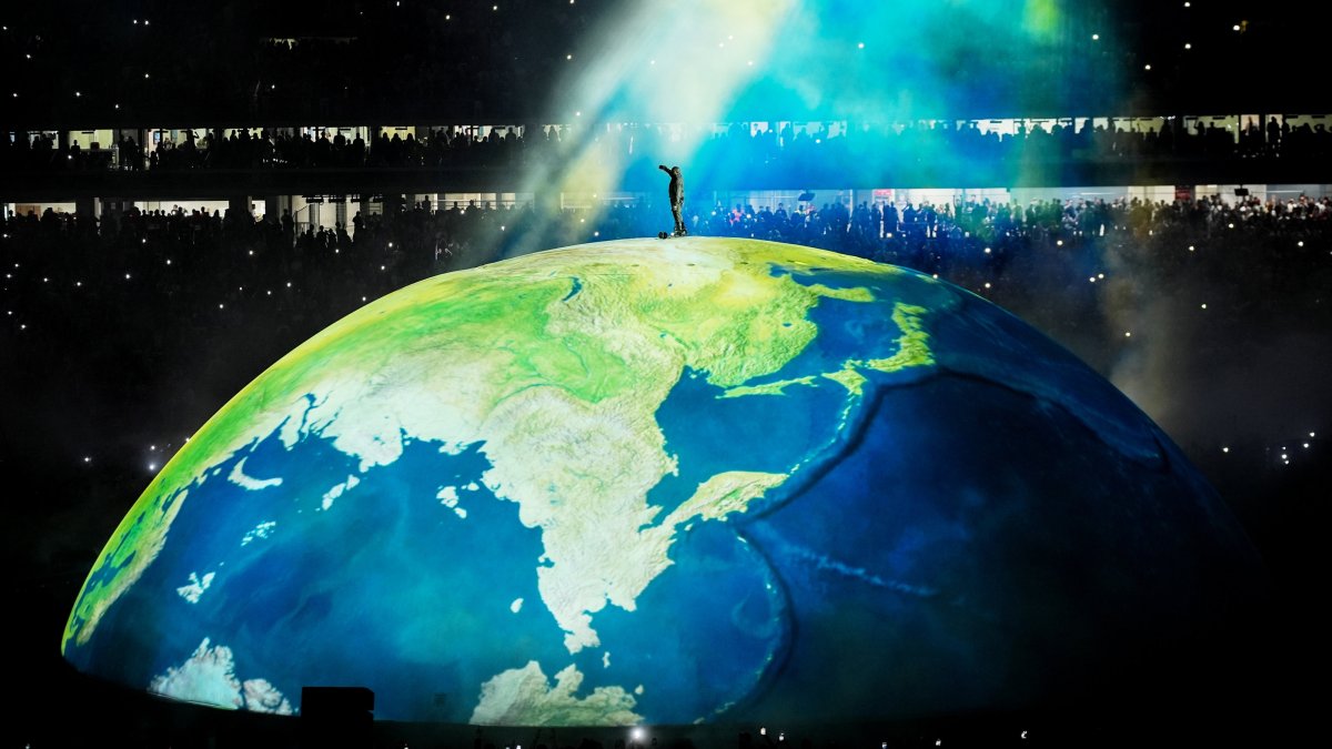 Rapper Kanye West performs during his first concert in Istanbul, Türkiye, May 31, 2026. (AA Photo)