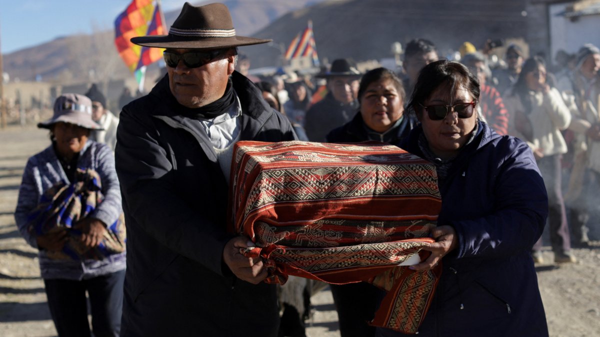 People participate in a ceremony following the return of the so-called “Child of Chani,” El Moreno, Argentina, May 28, 2026. (Reuters Photo)