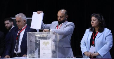 A member of the electoral college votes to select candidates for the new Syrian Parliament, Hassakeh, Syria, May 24, 2026. (Reuters Photo)