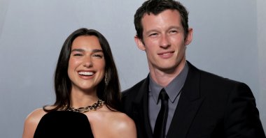Dua Lipa and Callum Turner attend the 2026 Vanity Fair Oscar Party at Los Angeles County Museum of Art in Los Angeles, California, U.S., March 15, 2026. (Getty Images Phot