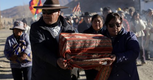 People participate in a ceremony following the return of the so-called “Child of Chani,” El Moreno, Argentina, May 28, 2026. (Reuters Photo)