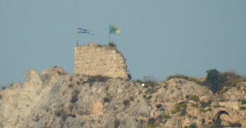 An Israeli flag and a flag of the Golani Brigade are seen on Beaufort Castle, as seen from Marjayoun, southern Lebanon, May 31, 2026. (Reuters Photo)
