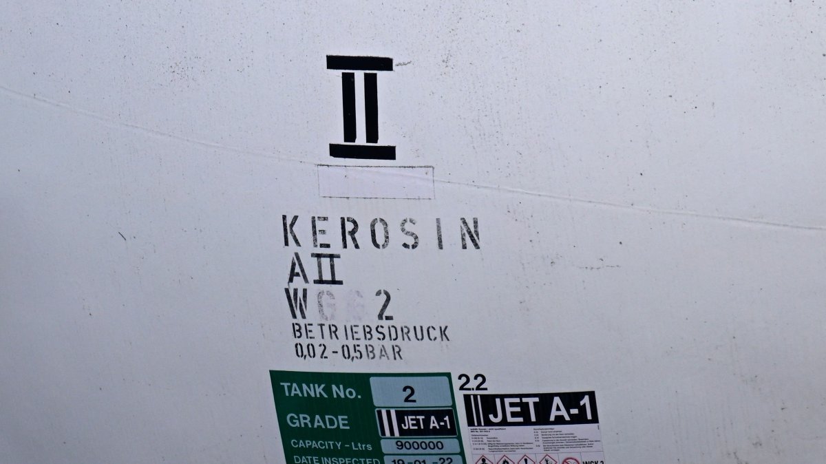 A kerosene depot is pictured at the airport in Duesseldorf, Germany, May 21, 2026. (AFP Photo)
