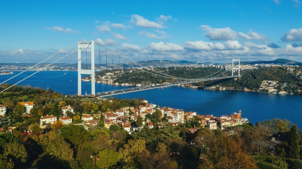 An aerial view of the July 15 Martyrs Bridge, Istanbul, Türkiye. (Shutterstock Photo)