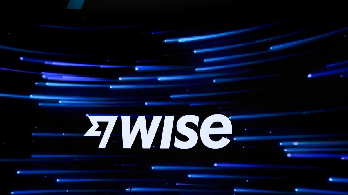 The logo for the money transfer company Wise is displayed on a screen during the company’s debut at the Nasdaq Market site, in New York City, U.S., May 11, 2026. (Reuters Photo)