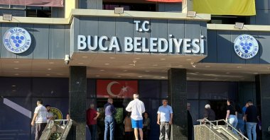 Exterior of the Buca municipality building, Buca, Izmir, western Türkiye, June 1, 2026. (IHA Photo)