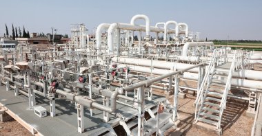A view shows pipelines, transporting natural gas coming from Türkiye and Azerbaijan, following the launch of exports to Syria, in Aleppo, Syria, Aug. 2, 2025. (Reuters Photo)