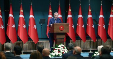 President Recep Tayyip Erdoğan speaks to reporters following a Cabinet meeting in Ankara, June 1, 2026. (AA Photo)