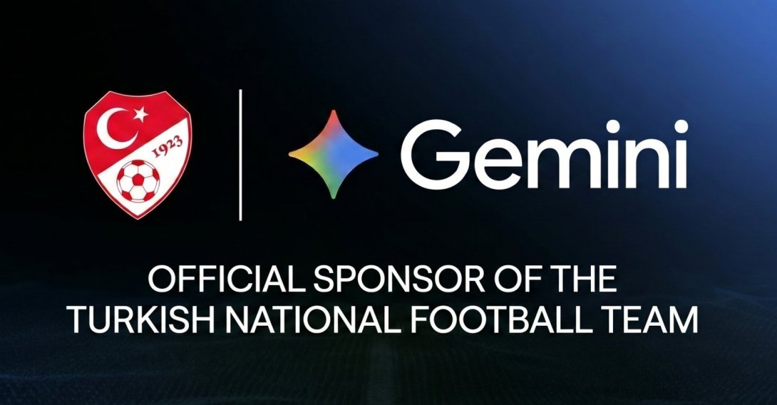 The promotional illustration shows the Turkish Football Federation (TFF) logo alongside the Google Gemini logo. (TFF on X)