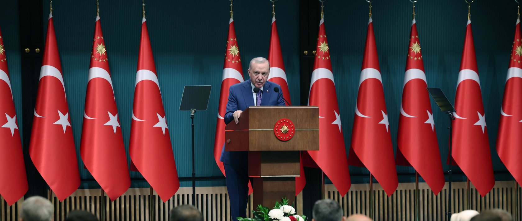 President Recep Tayyip Erdoğan speaks to reporters following a Cabinet meeting in Ankara, June 1, 2026. (AA Photo)