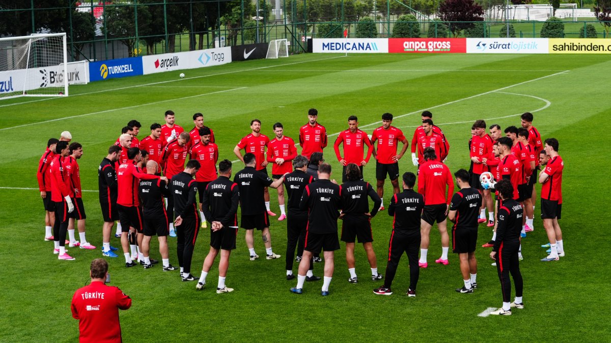 The Turkish national football team trains ahead of a friendly against North Macedonia as part of its preparations for the 2026 FIFA World Cup, Istanbul, Türkiye, May 29, 2026. (AA Photo)
