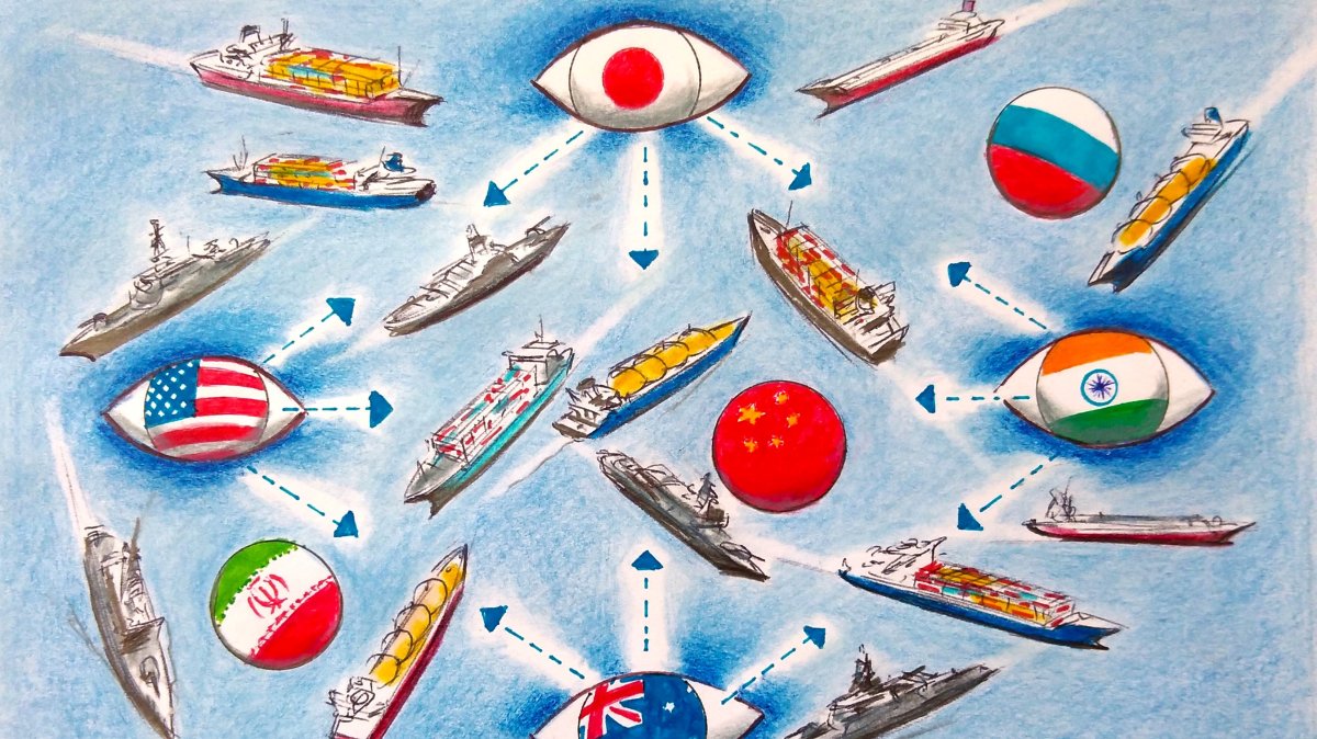 "The Quad's challenge is no longer simply deterring China. Rather, it is whether the group can sustain strategic cohesion when each member increasingly views the Indo-Pacific through different priorities." (Illustration by Erhan Yalvaç)